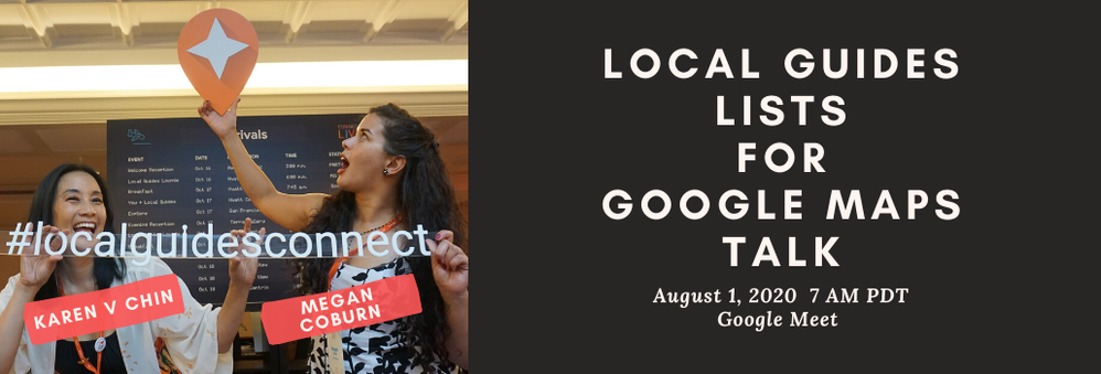 Caption: Local Guides Lists for Google Maps Talk invite graphic.  Graphic: @KarenVChin