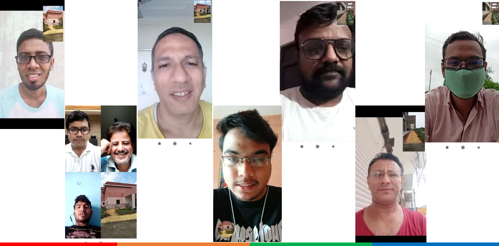 collage of screenshot taken during video call during the meetup