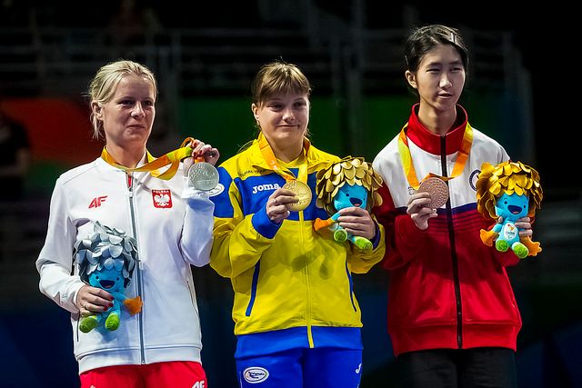 Caption: Table Tennis, Women, Class 11 - Golden Medal: Natalia Kosmina (Ukraine), Silver Medal: Kristina Semenetska (Poland), Bronze Medal: NG Mui Wui (Hong Kong), 2016 Summer Paralympic in Rio de Janeiro, Brazil (Pic Courtesy: ITTF)