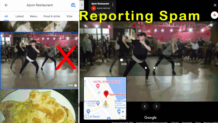 Caption:  Tracking, Adventure and Reporting to make Google Maps Try spam-free.