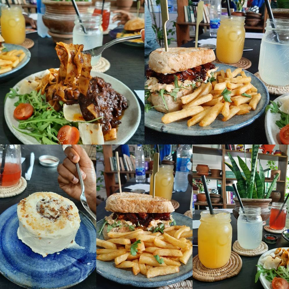 Caption: A collage of photos of food from Strobrie, Abuja caputred by Local Guide @Zino_