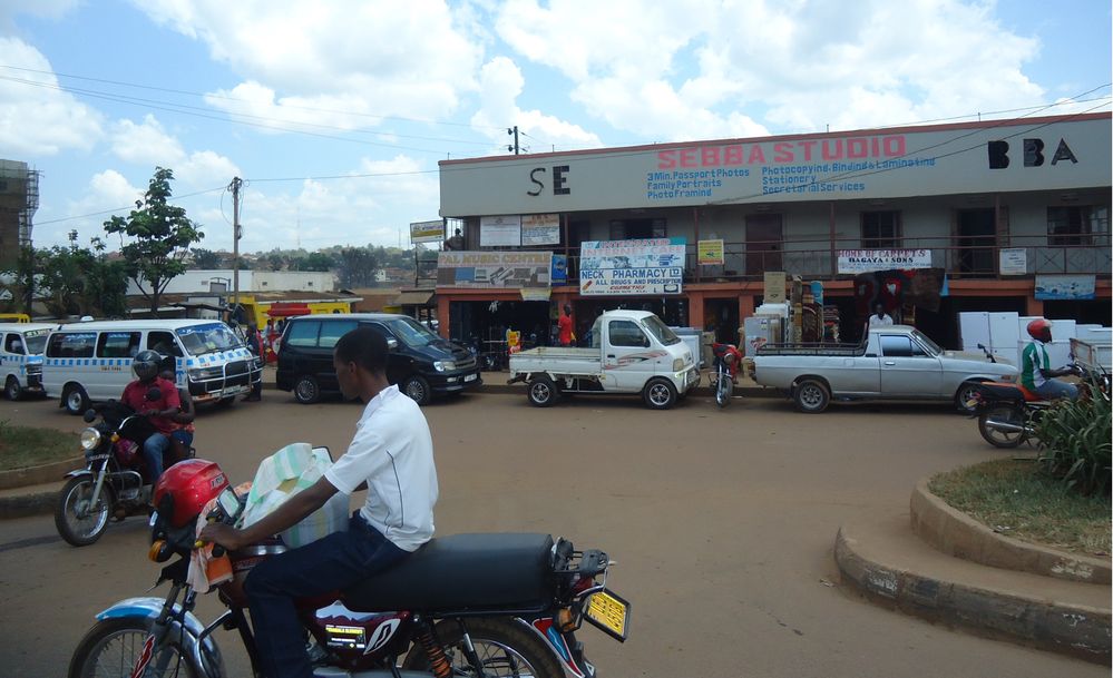 A boda boda operator delivering goods