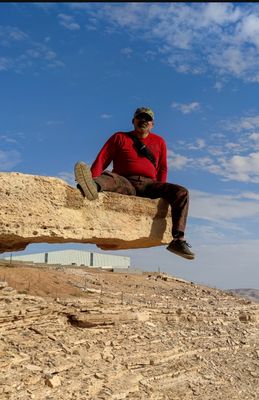 Caption: me at the edge of the flying ROCk. Taken by LG OSAMA_