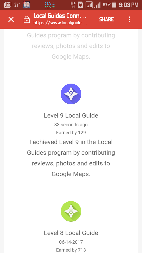 Level 9 Local Guides Badge