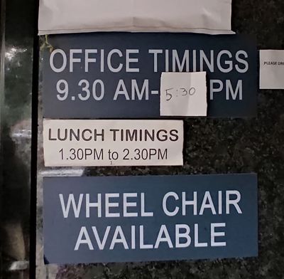 Caption: Here Photo captured for Wheelchair Available Board.
