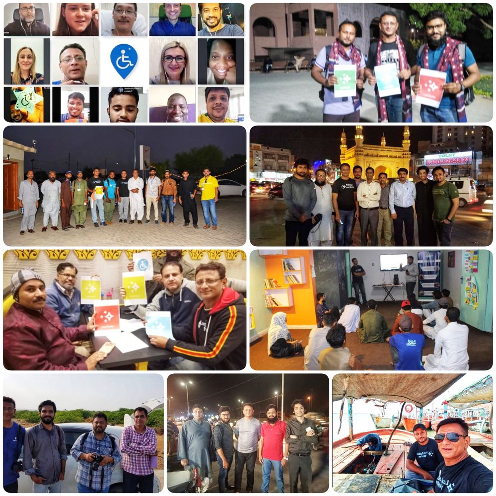 Caption: A collage of nine photos showing Kashif with other Local Guides during different virtual and outdoor meet-ups. (Courtesy of Local Guide @Kashifmisidia)