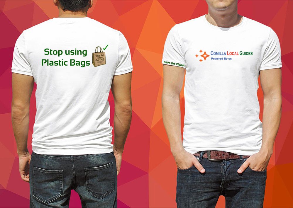 Local guides T-Shirt branded with eco friendly messages.