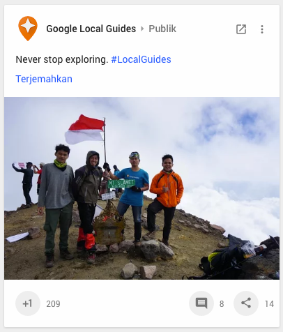 Repost oleh akun Google + Local Guides