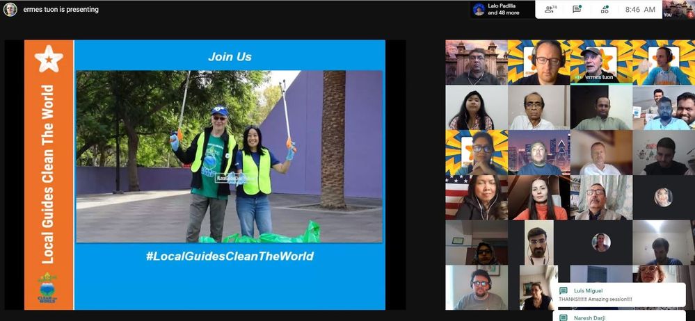 Caption: a screenshot of #LocalGuidesCleanTheWorld online event during Community live 2020 - courtesy of Local Guide Jayasimha