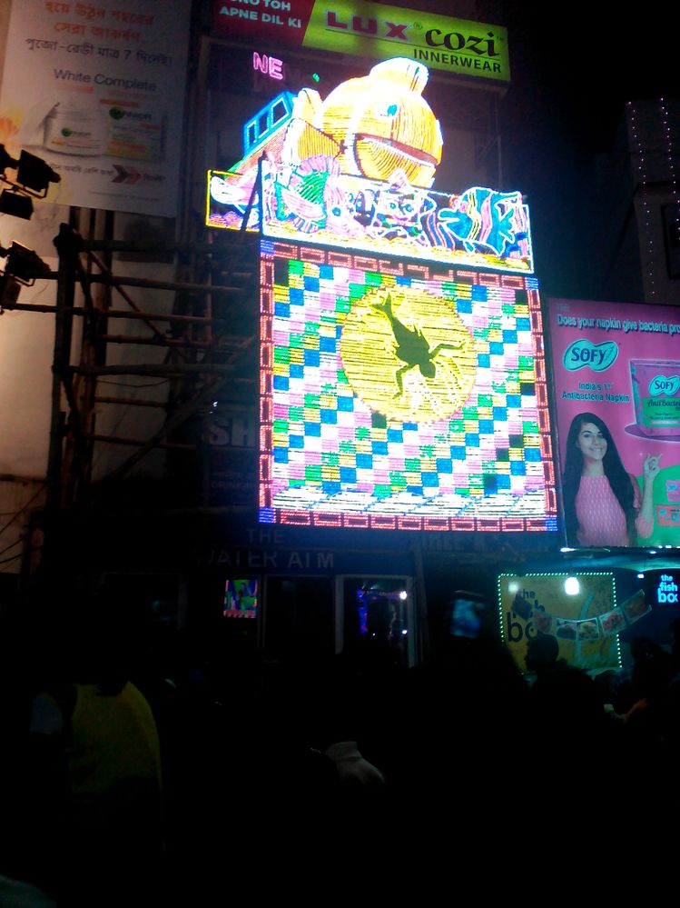 Lighting of Ekdalia Evergreen Durga Puja, Kolkata