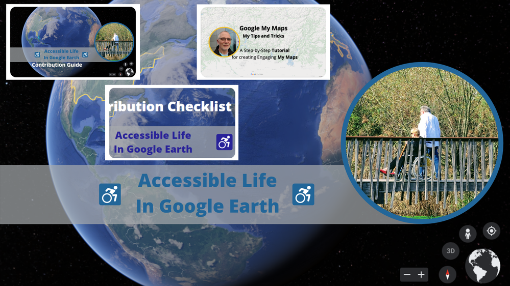 Caption: an image of the Accessible Life Project with displayed the tools for creating your own Accessible outdoor place in Google my-Maps