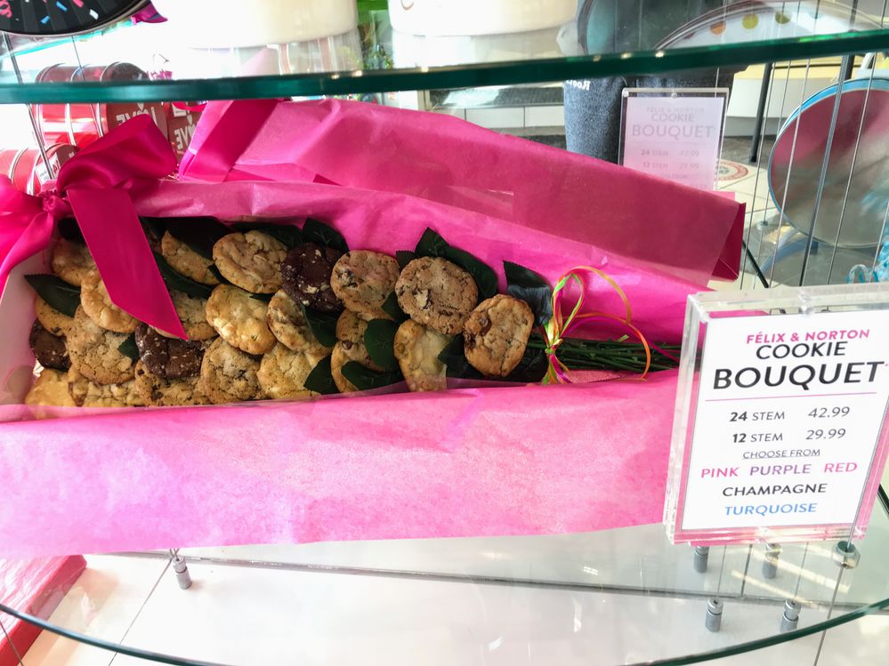 Caption: A photo of a cookie bouquet from Felix & Norton Cookies.