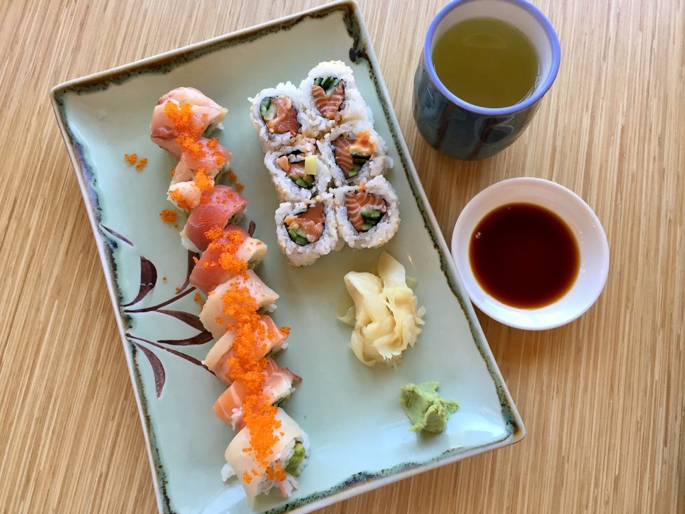 Rainbow Roll and Spicy Tuna Roll, Sachi Sushi