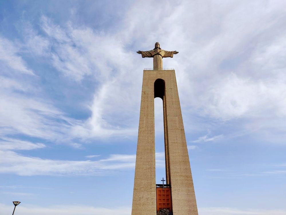 Aerial view of the statue of "Cristo Rei"  (The Photo captured by myself)