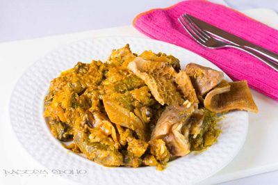 Ekpang Nkukwo served here with assorted meat
