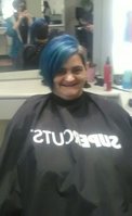 Petina got her hair dyed BLUE!