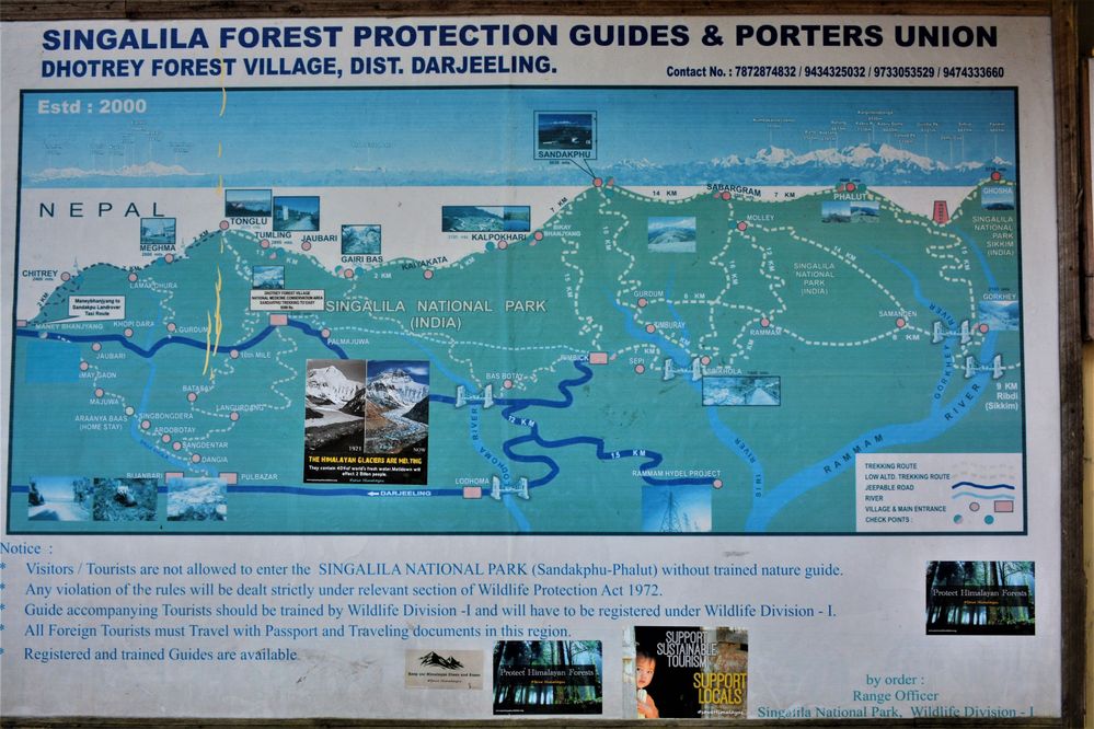Forest Protection Rules for hiking in Singalila National Park, Darjeeling.