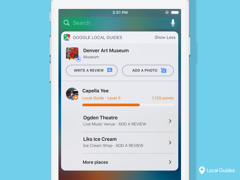 The new Local Guides widget for iOS