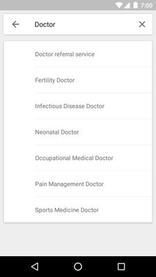 The list of categories for adding doctors on Google Maps is very limited.