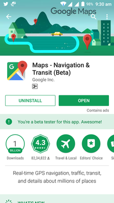 Using the updated version of Google Maps as on 18 August, 2017