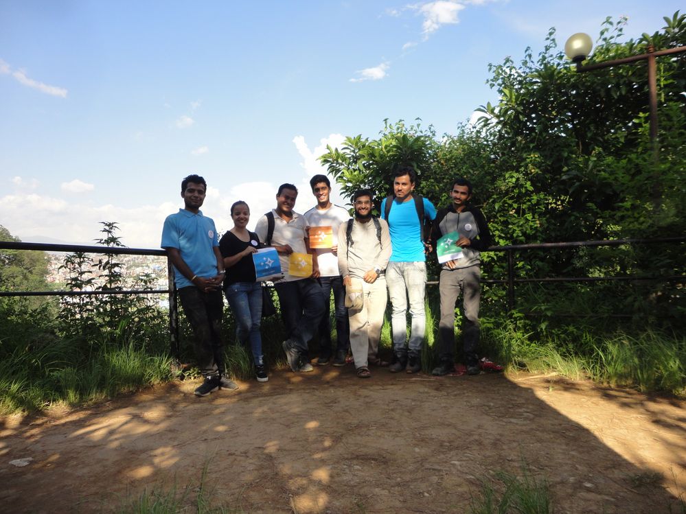 Our farewell group photo. From left to right: Bishowvijaya, Sovita, Surendra, Rupendra, Amit, Pushpendra, Milan