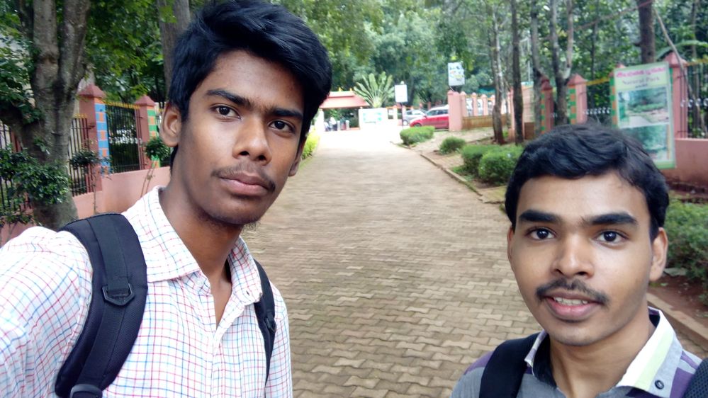 Me with meetup attendee at Yelagiri Nature Park entrance..