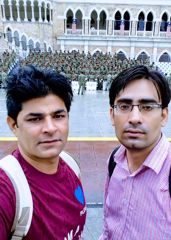 From left me and pardeep  (Army rehearsal background )