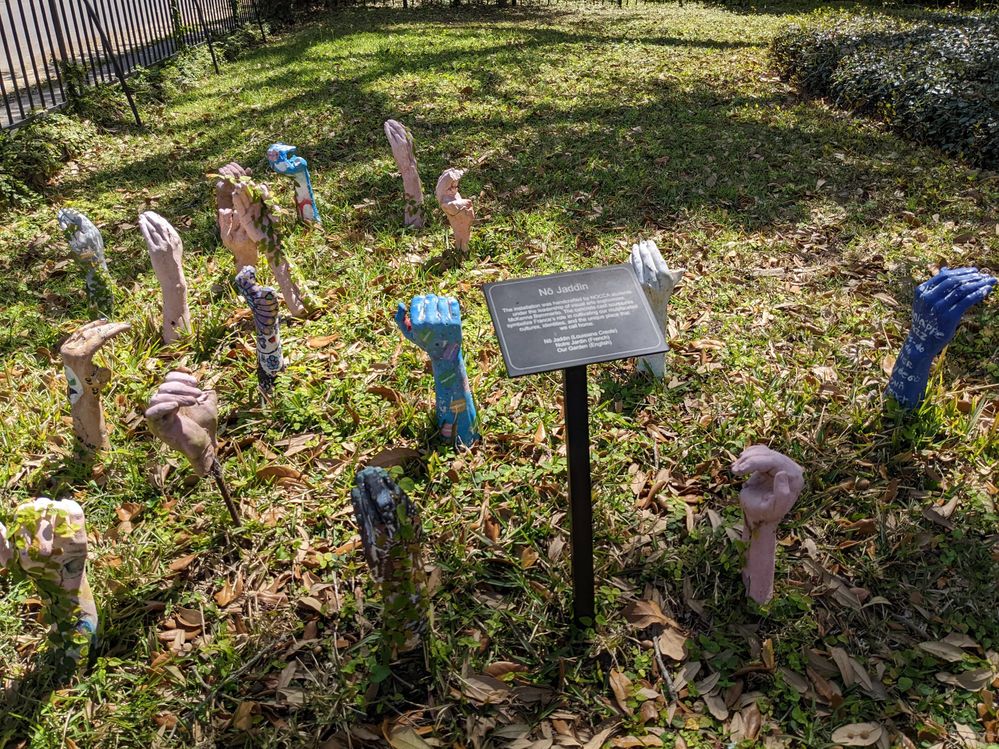 Art installation in front of home in Garden District, New Orleans, Louisiana