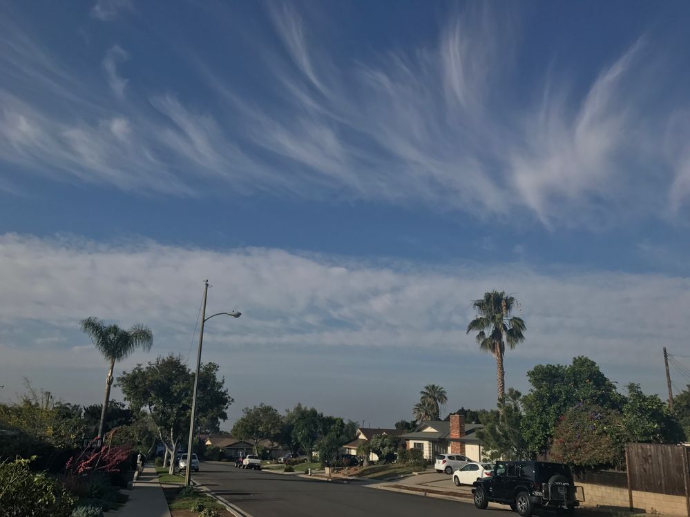 Cirrus and stratus clouds