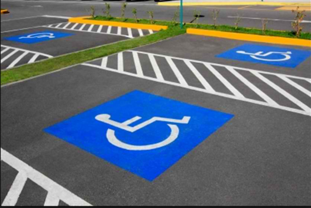 Parking Garage with a wheelchair sign