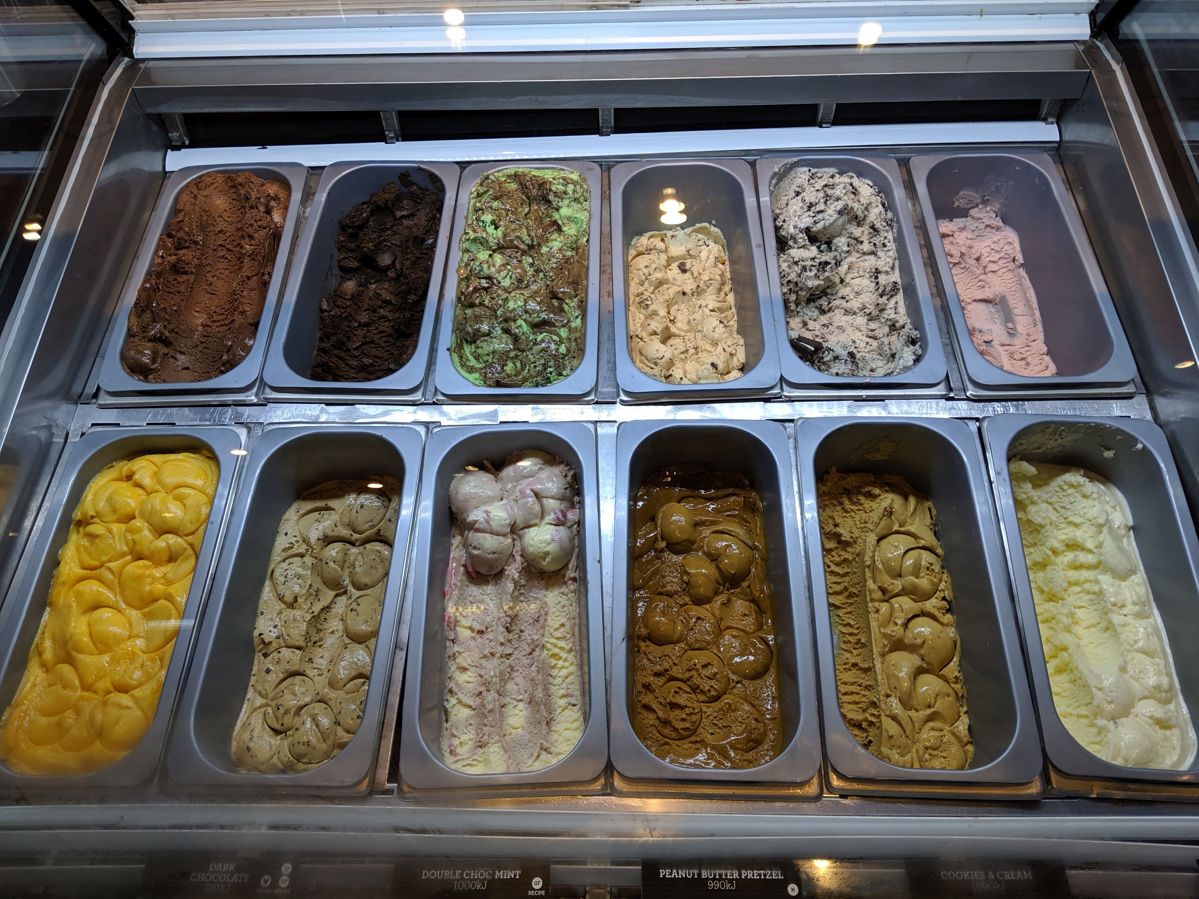Caption: Different flavors of ice cream