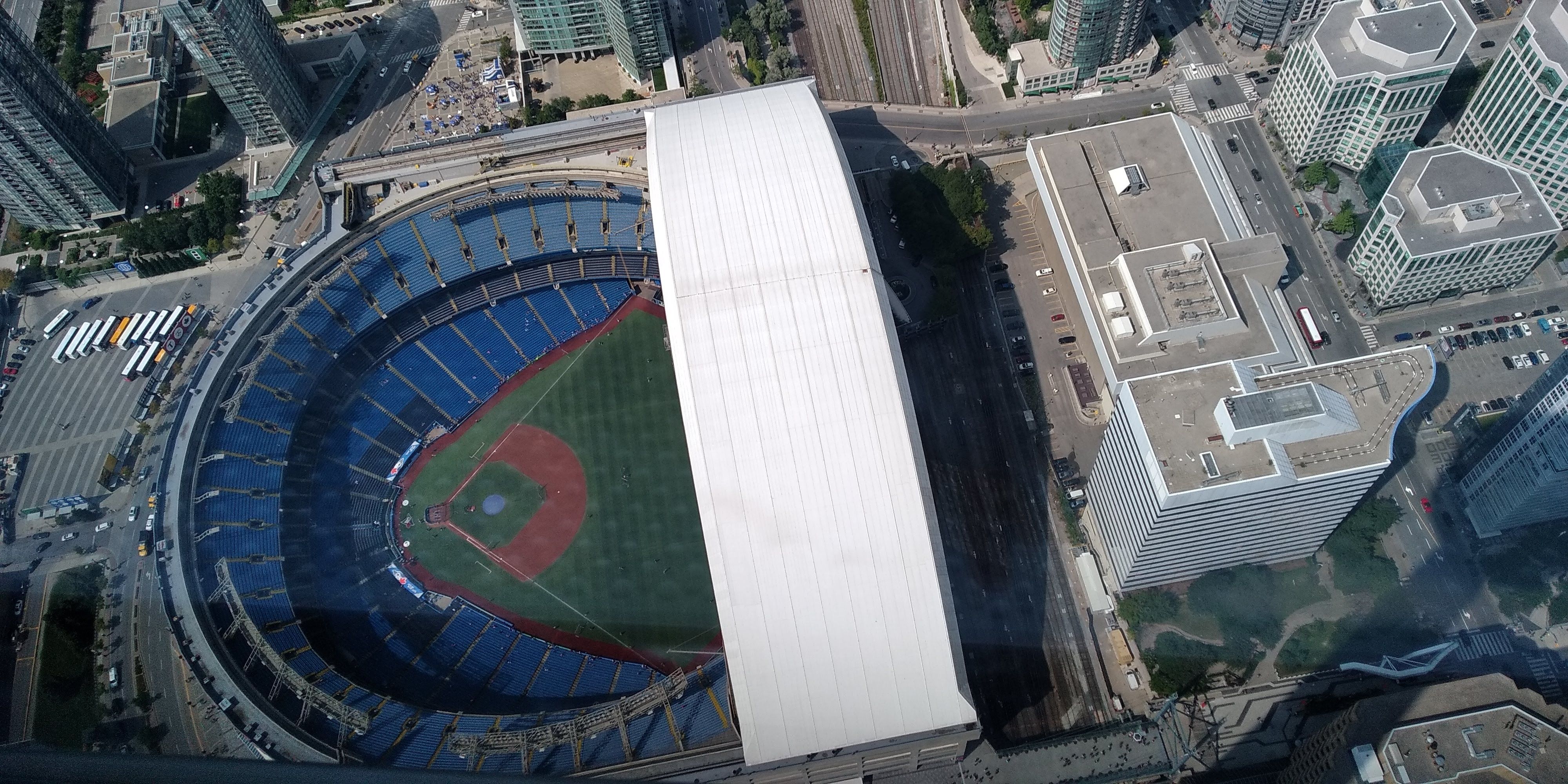 Rogers Center, Toronto, Canada (Viewed from the Glass Floor on the CN Tower 342m from the ground)