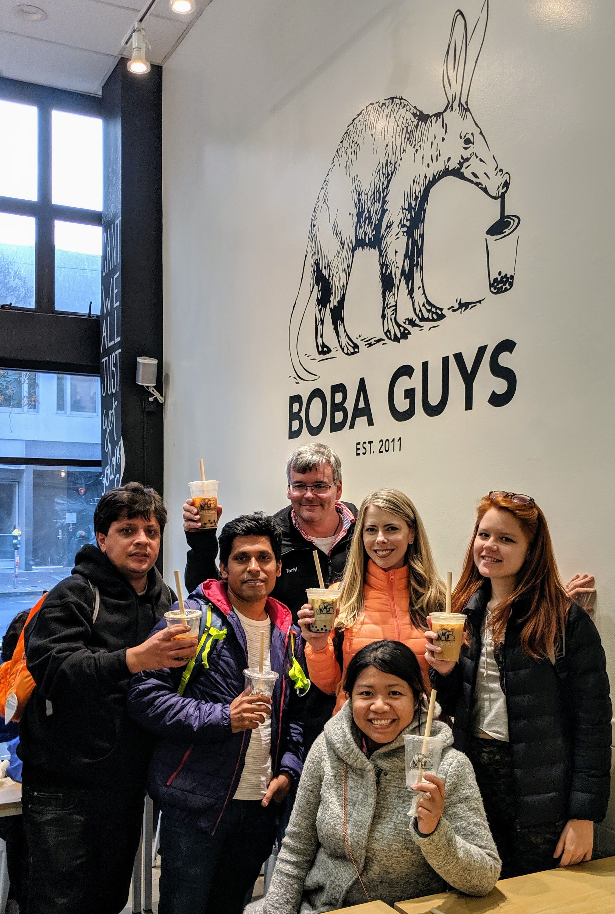 Meeting up with Local Guides from around the world at the famous Boba Guys boba shop in San Francisco, CA 2019