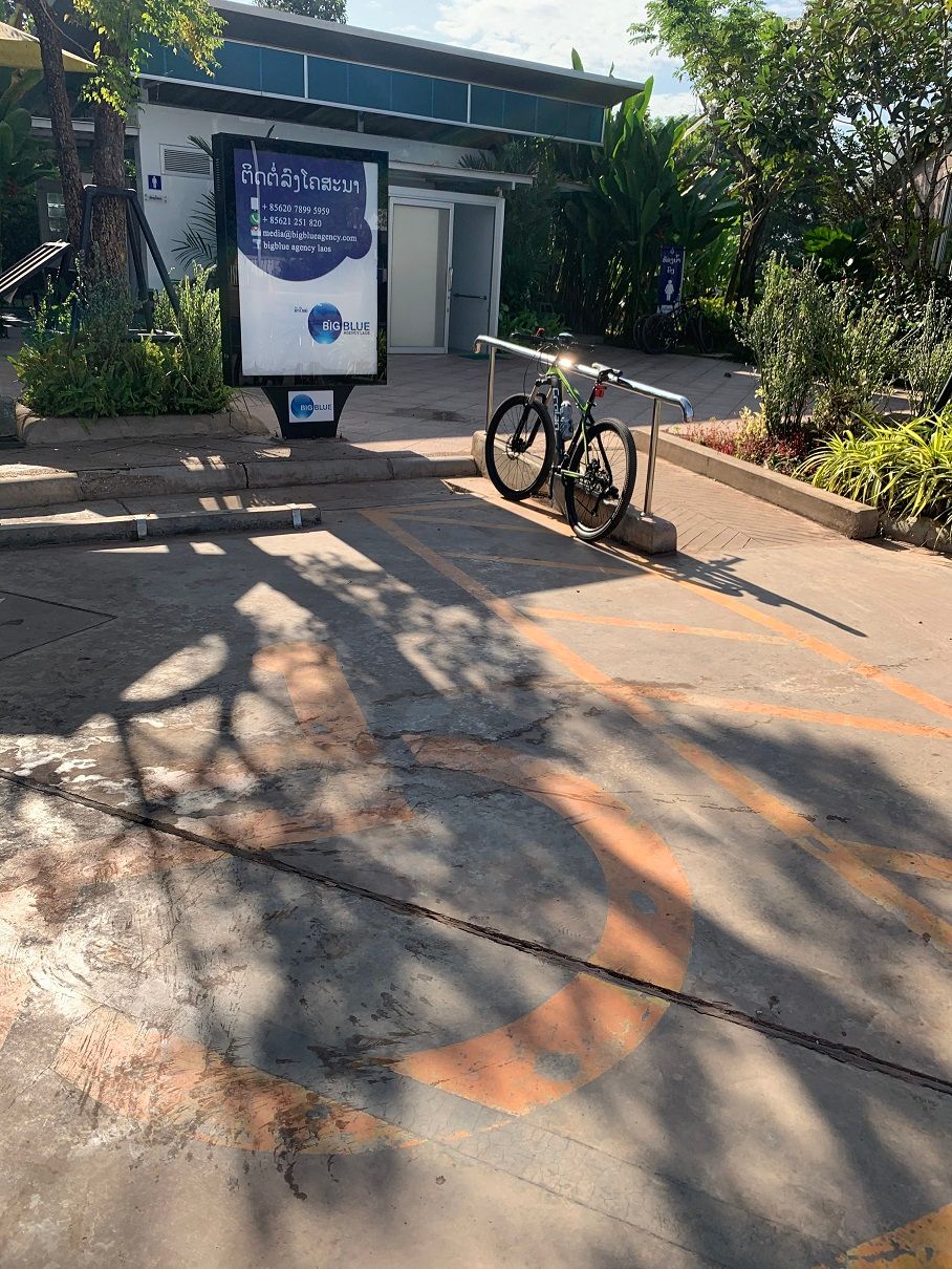 Wheelchair ramp and parking at PTTLao petrol