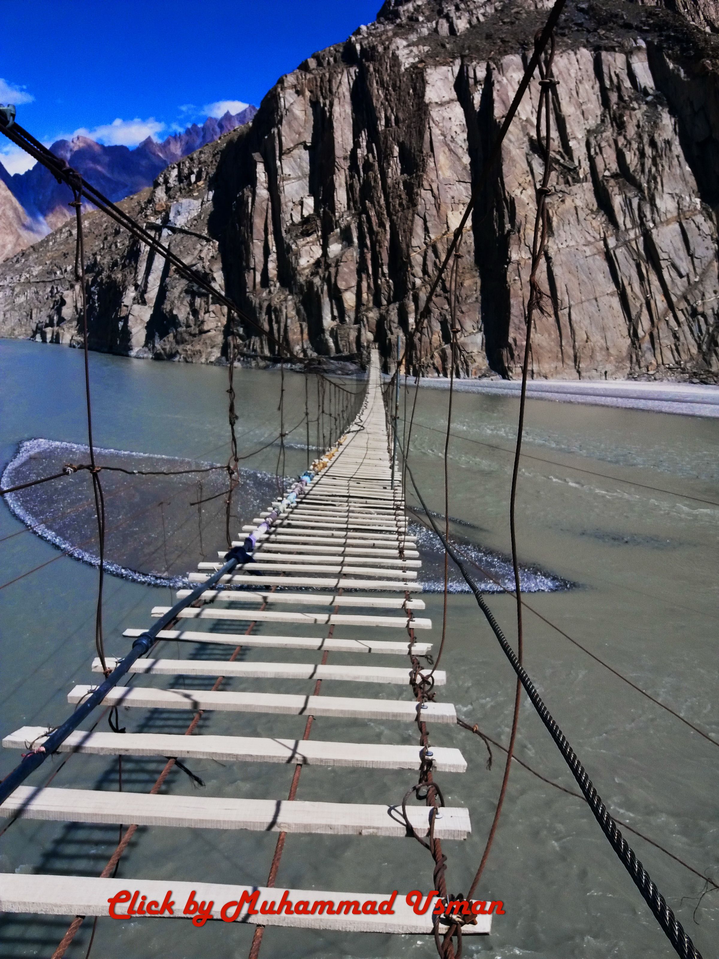 Husseini Bridge Hunza is one of the most dangerous bridges in the world