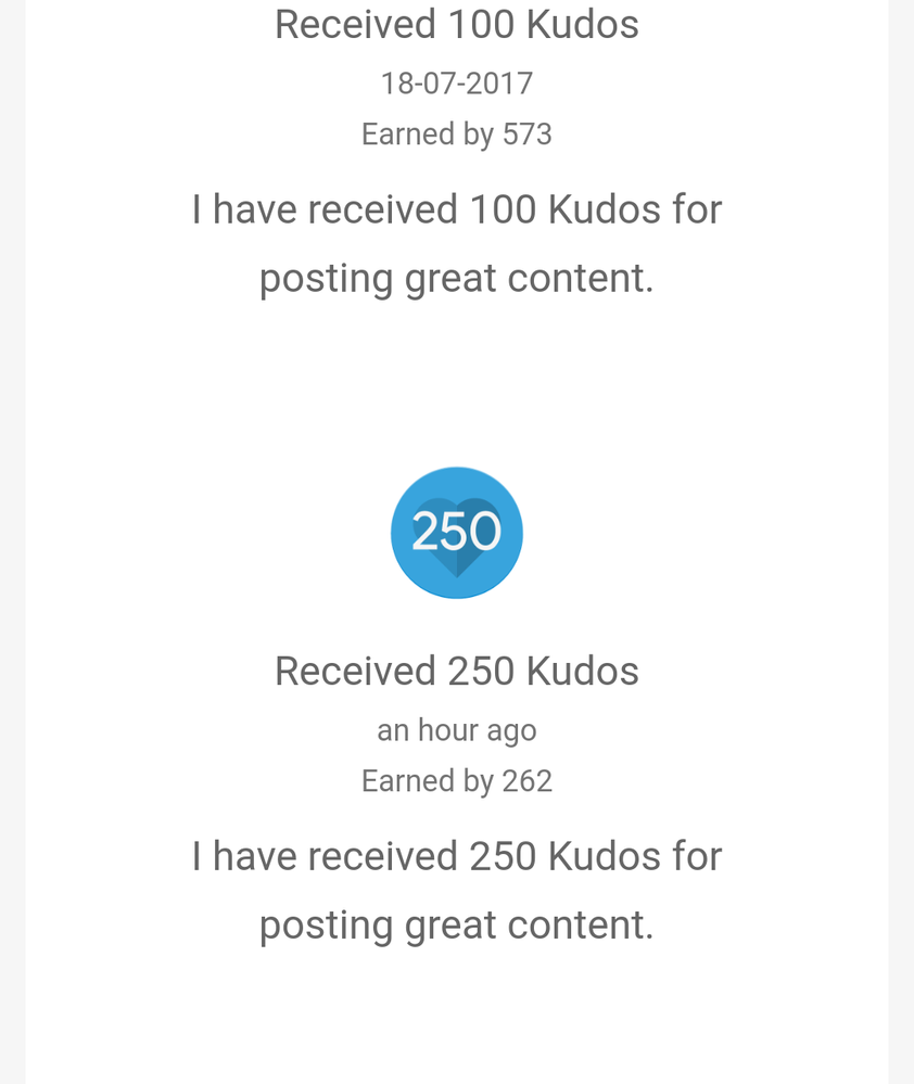 250 received badge in local guide profile