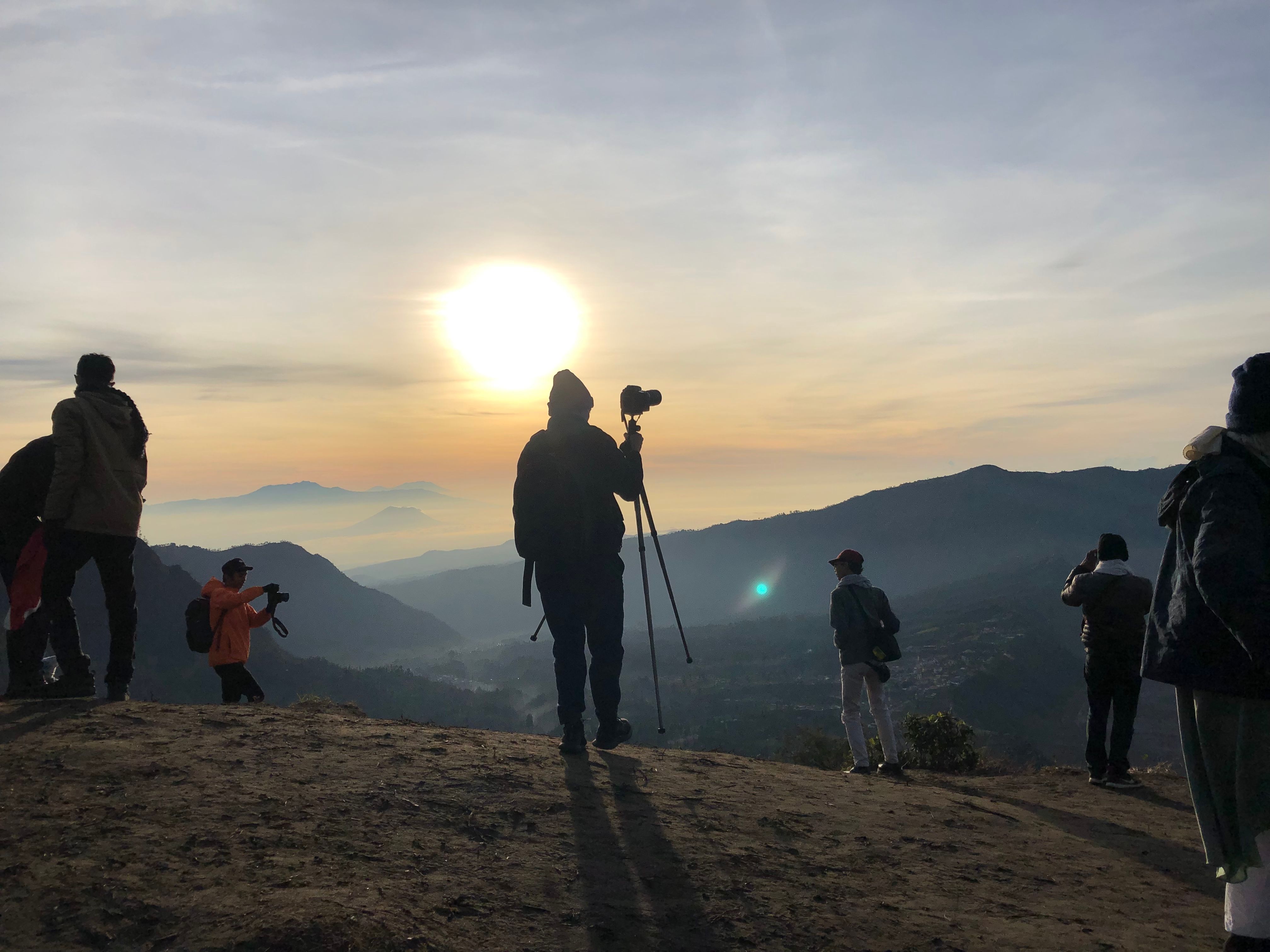Watching the Sunrise from King Kong Hill. Cemoro Lawang, East Java.