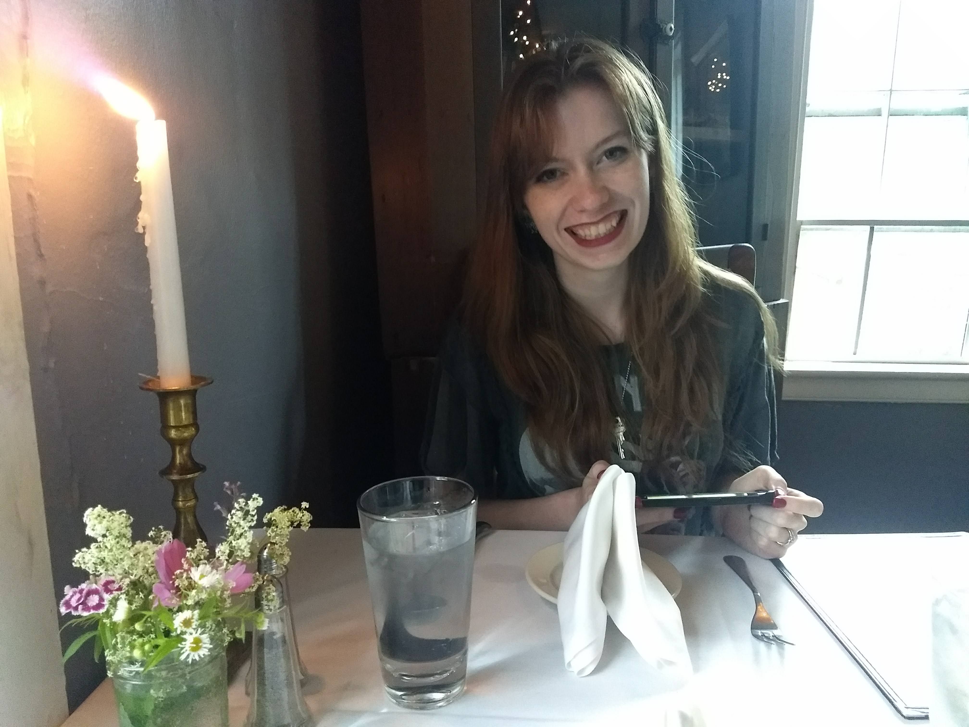My beautiful dining companion and patient photo model.