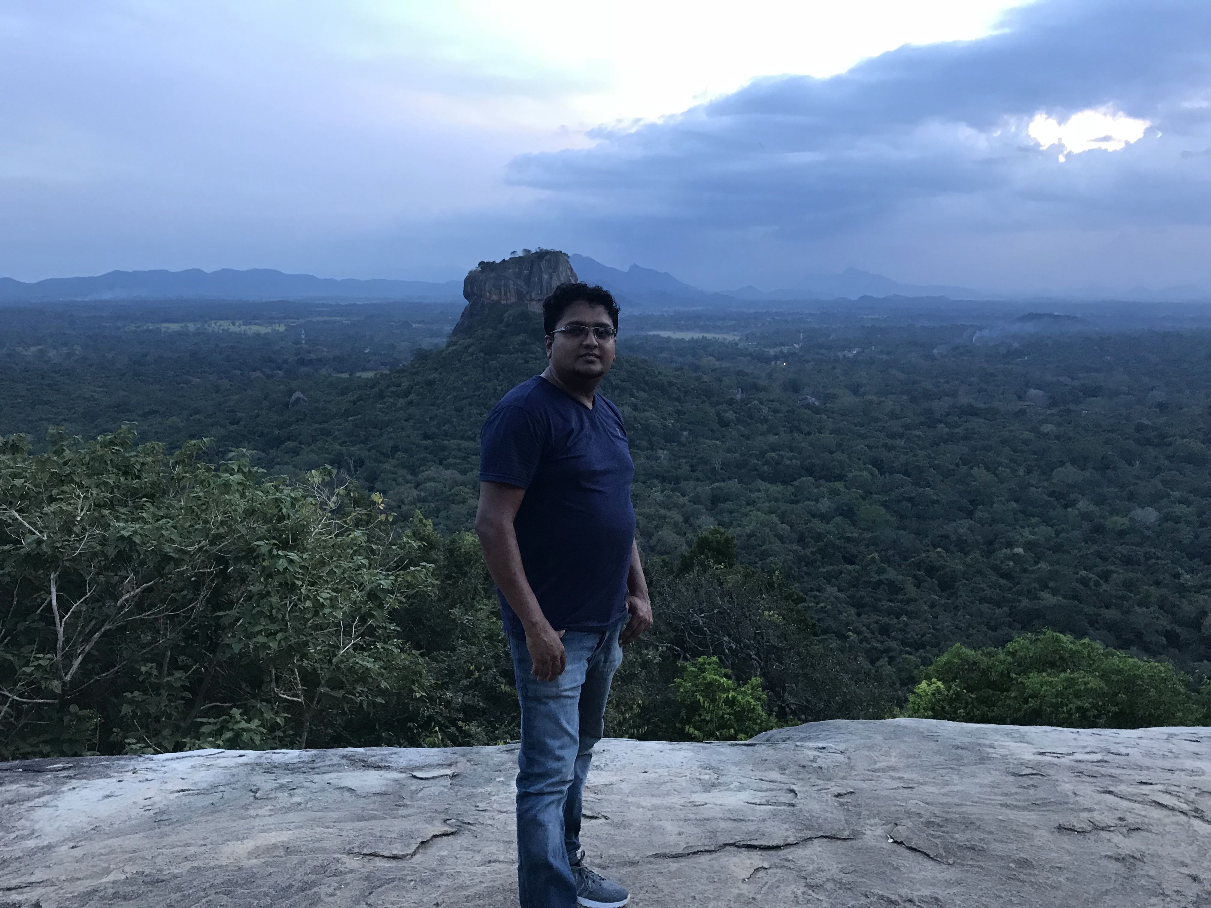 @ pidurangala rock during a tour in 2019  and it is world heritage Sigiriya lion rock located behind me