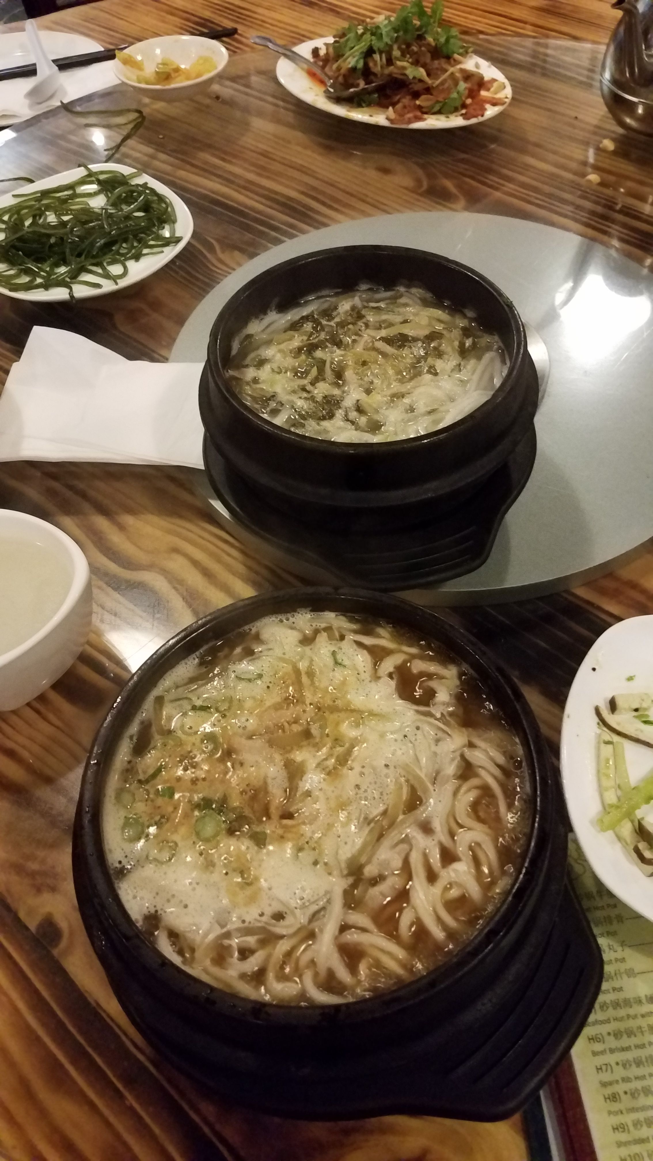 Clay pot dish with noodles