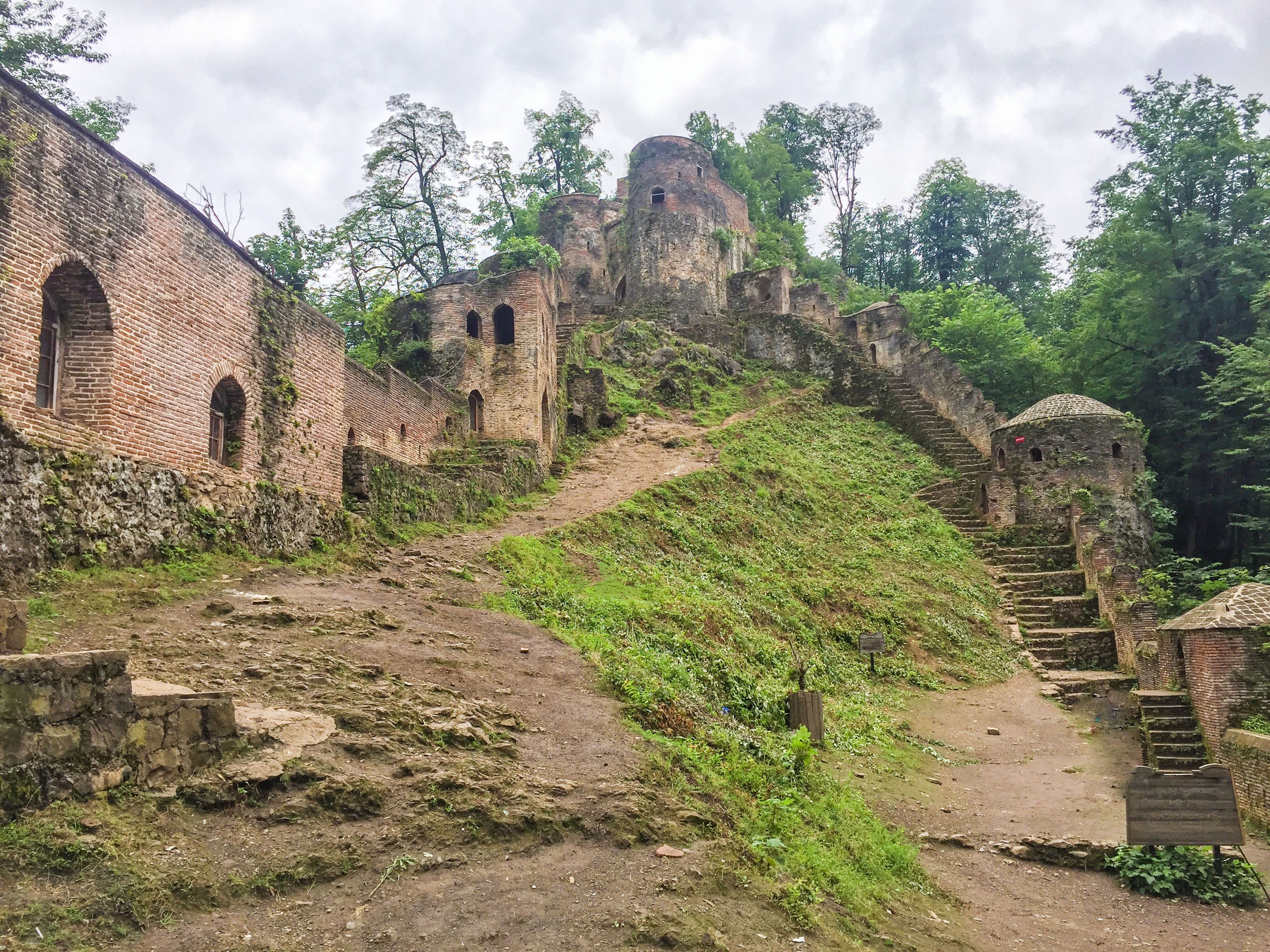 Rudkhan Castle; also Roodkhan Castle, is a brick and stone medieval fortress in Iran that was built by the Talyshs to defend against the Arab invaders during the Arab/Islamic invasion of Sassanian Iran