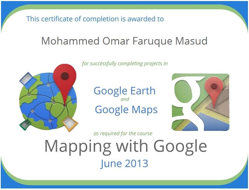 i've got the Certificate from Google Maps & Google Earth.