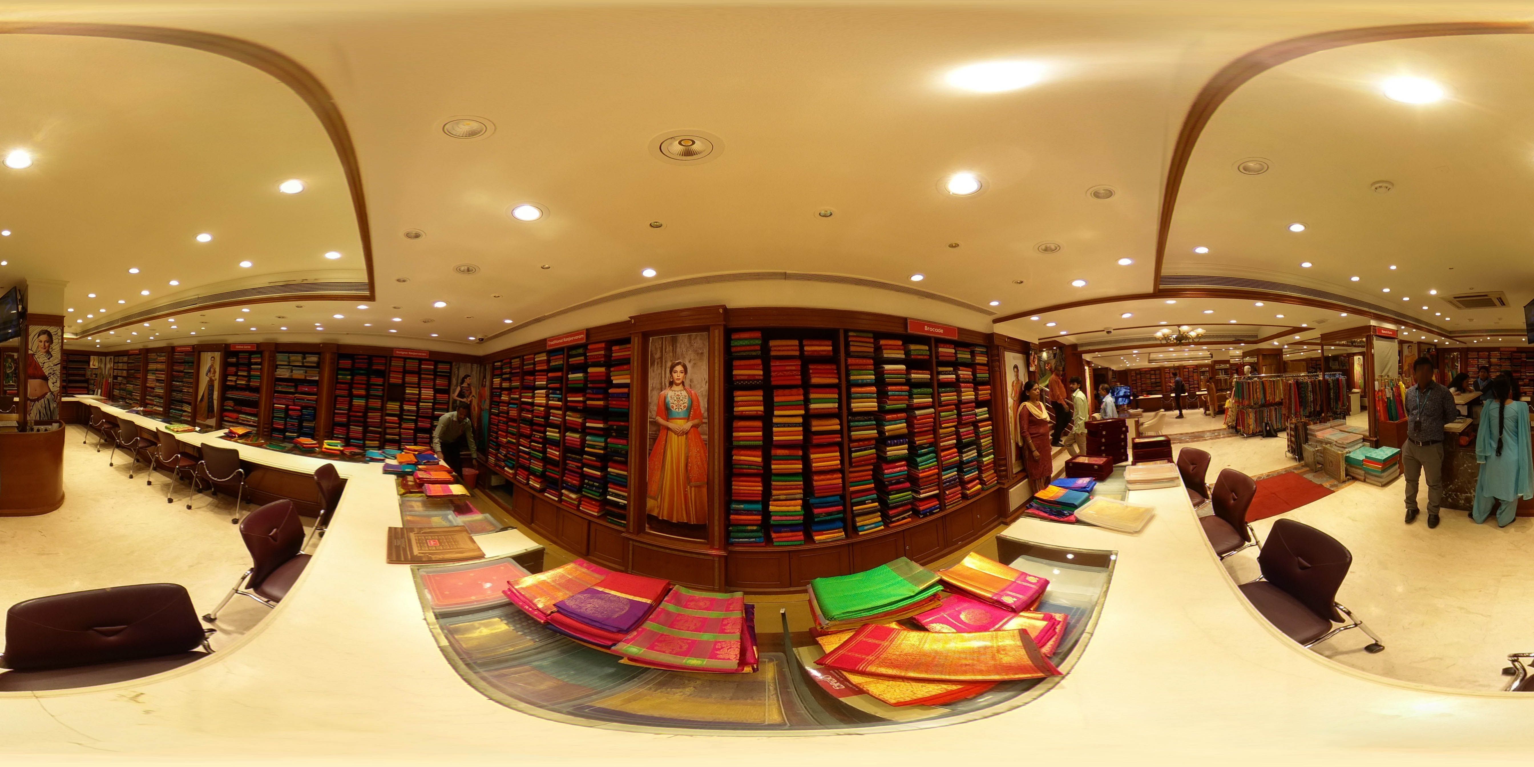 A 360 photo of a famous Indian saree shop - Deepam Silks