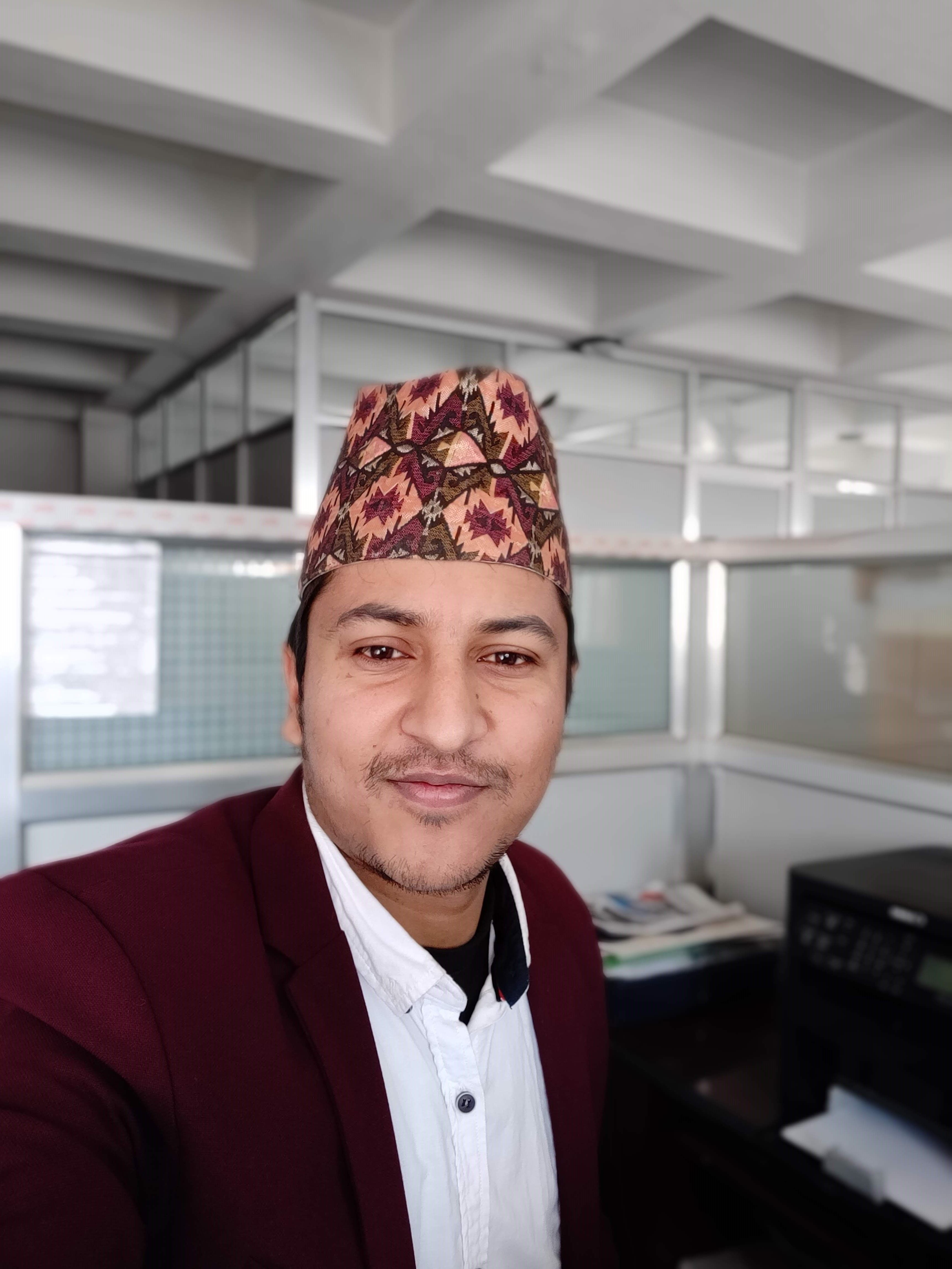 My first selfie of 2019 wearing Nepali  Dhaka Topi