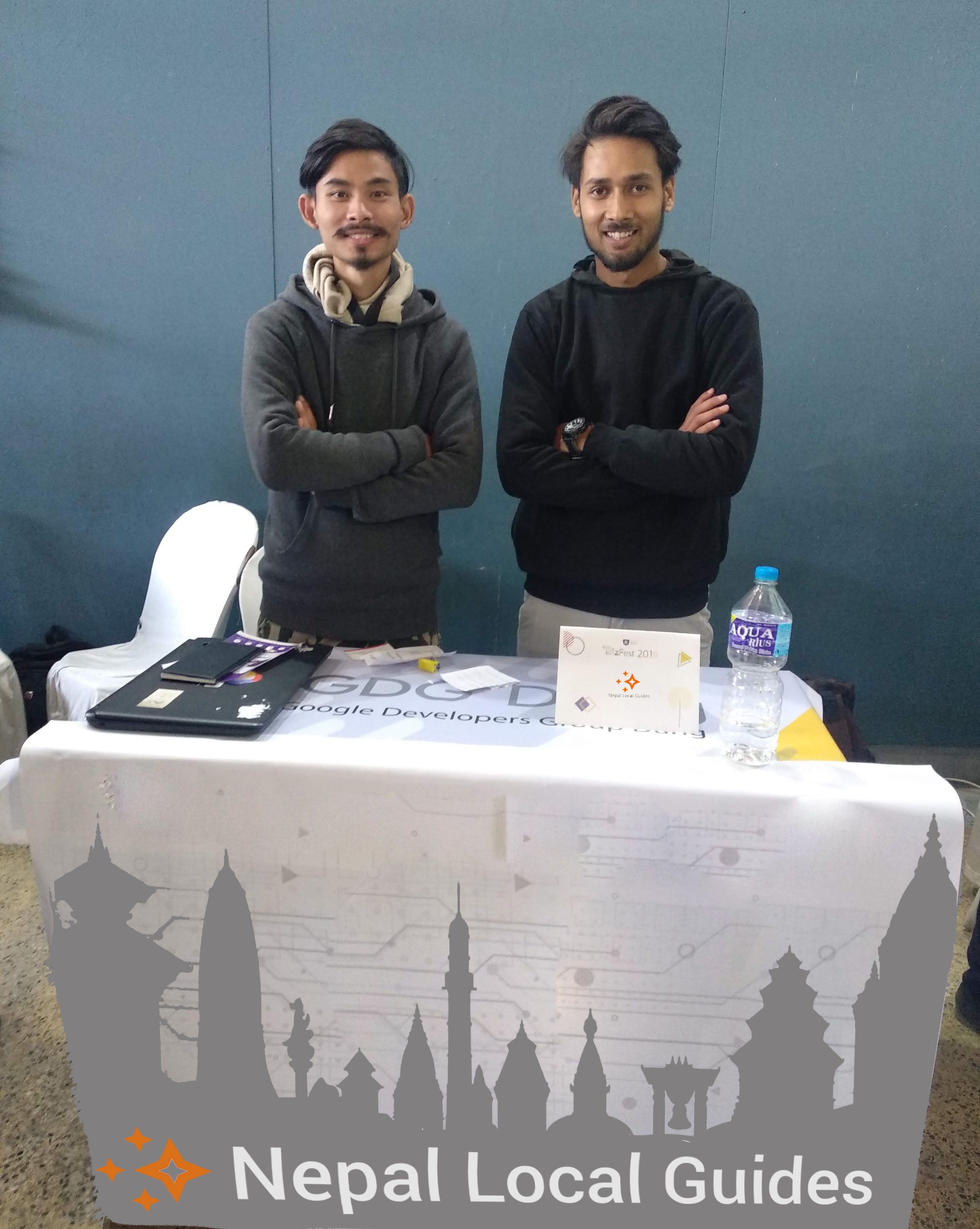 Manoj and Sushant at stall of Nepal Local Guides Community