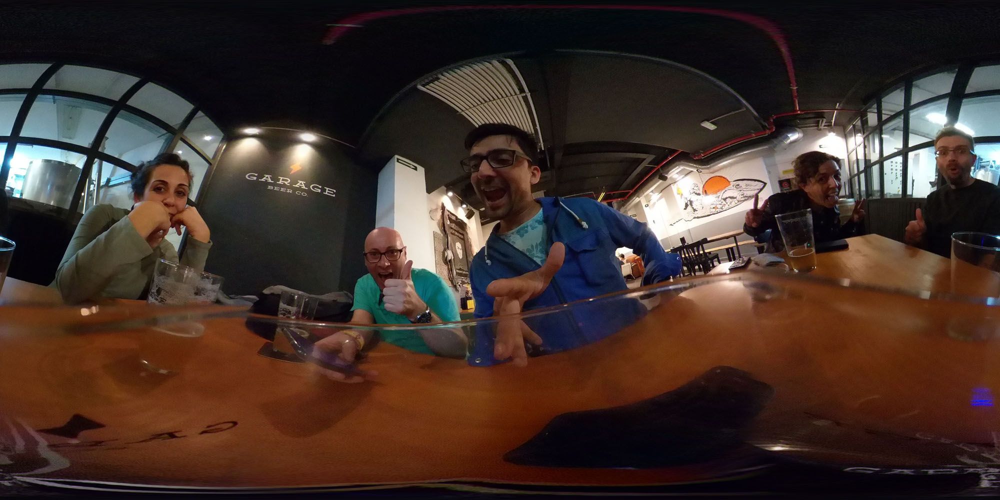 360 from a beer glass. Group photo