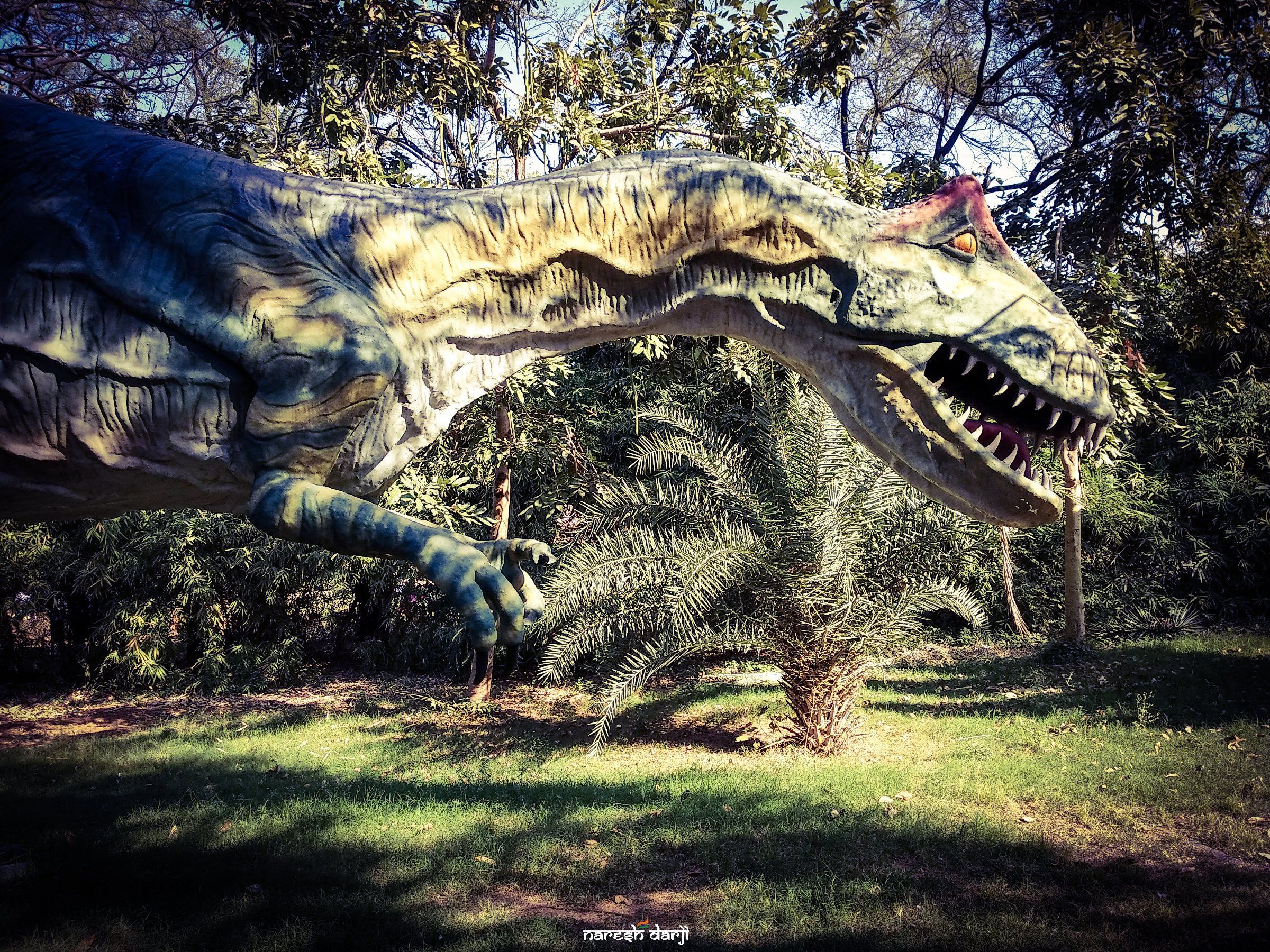 Dinosaur sculpture inside the nature park