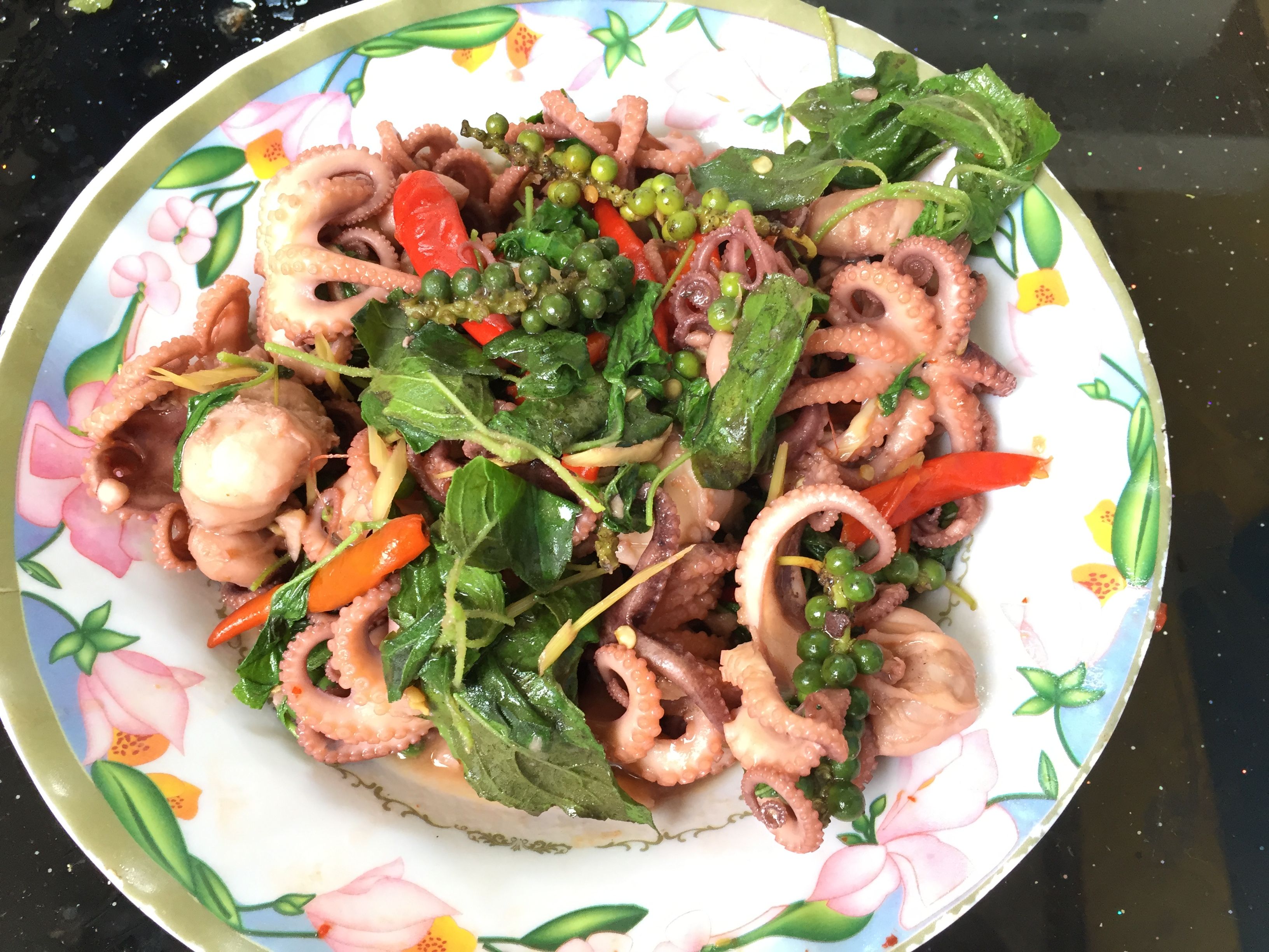 Fired  Baby Octopus with Green Pepper