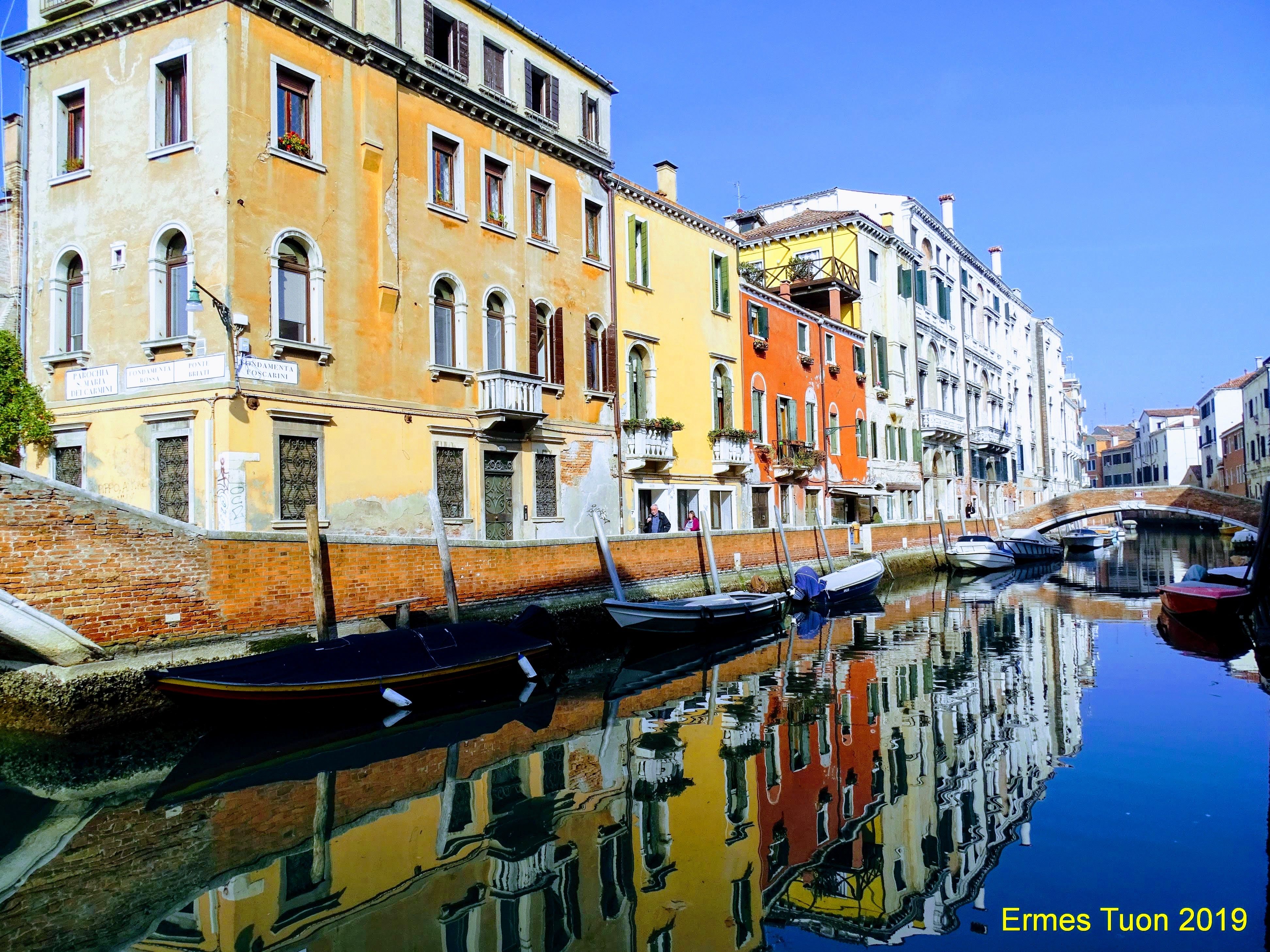Caption: Venice, Rio dei Carmini, in a view from Palazzo Zenobio - Local guide @ermest