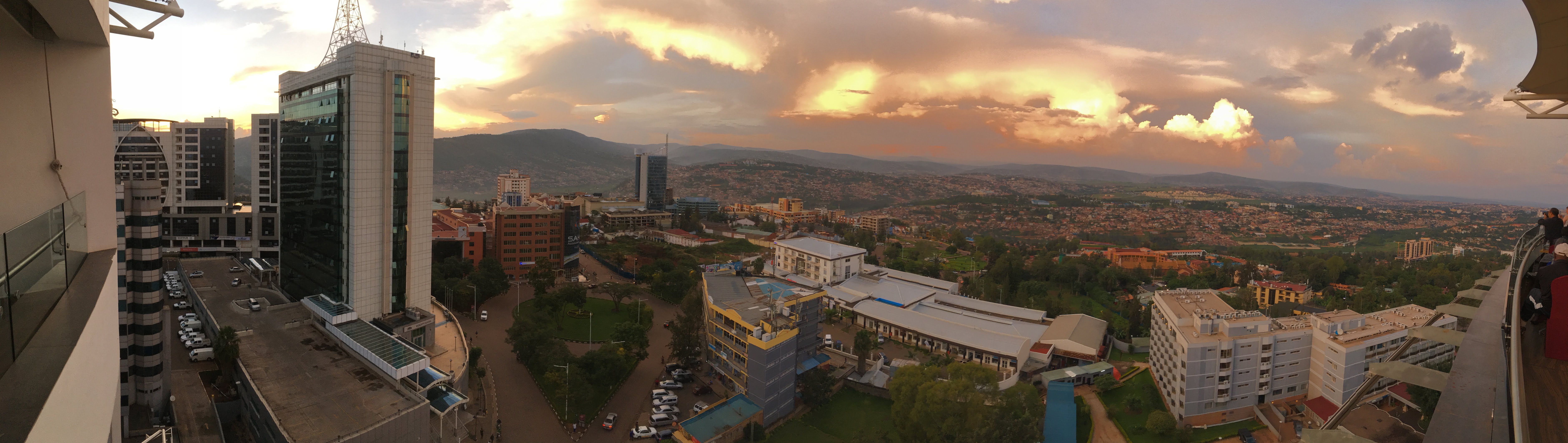Kigali City at Sunset Time, Here you can see  almost 50% Of the Beautiful Kigali